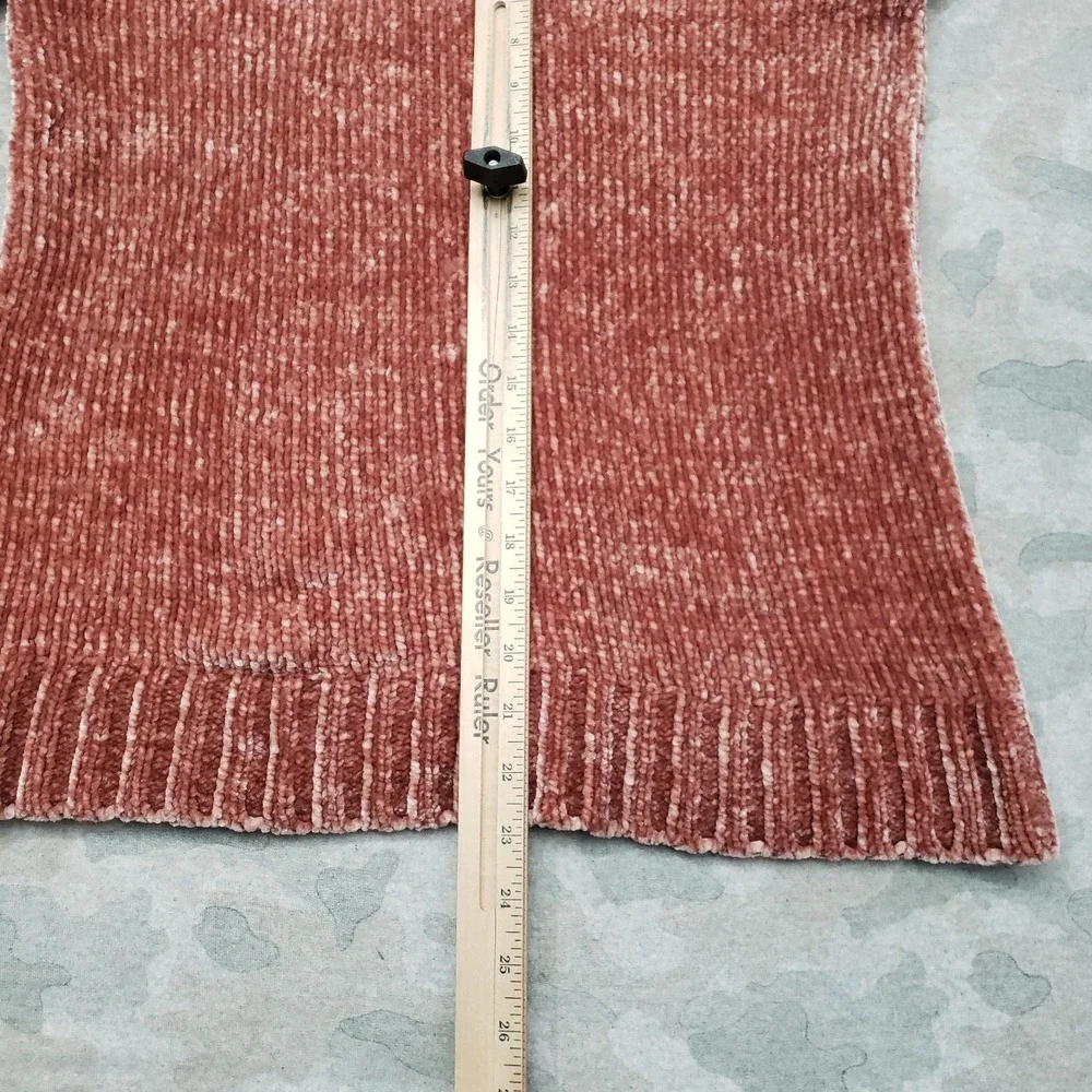 Orvis Sweater Womens Small Red Rust‎ Pullover Ribbed Long Sleeve
